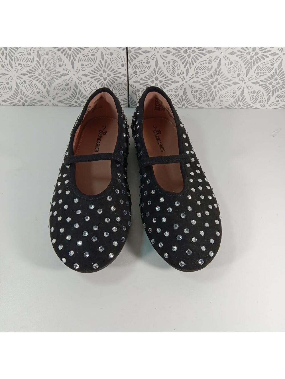No Boundries Memory Foam Studded Black Size 6